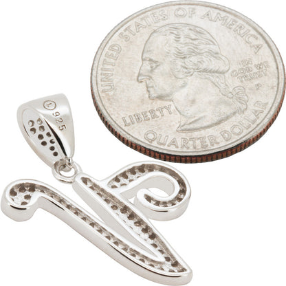 Cursive Initial V Pendant