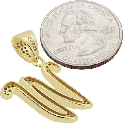 Cursive Initial W Pendant
