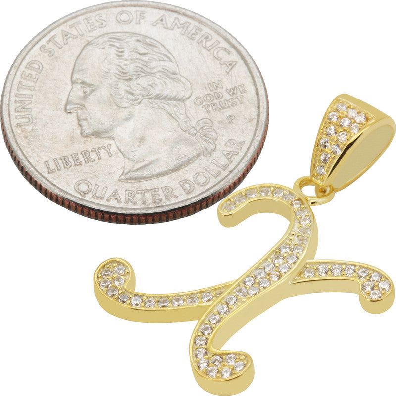 Cursive Initial X Pendant