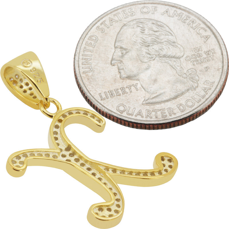Cursive Initial X Pendant