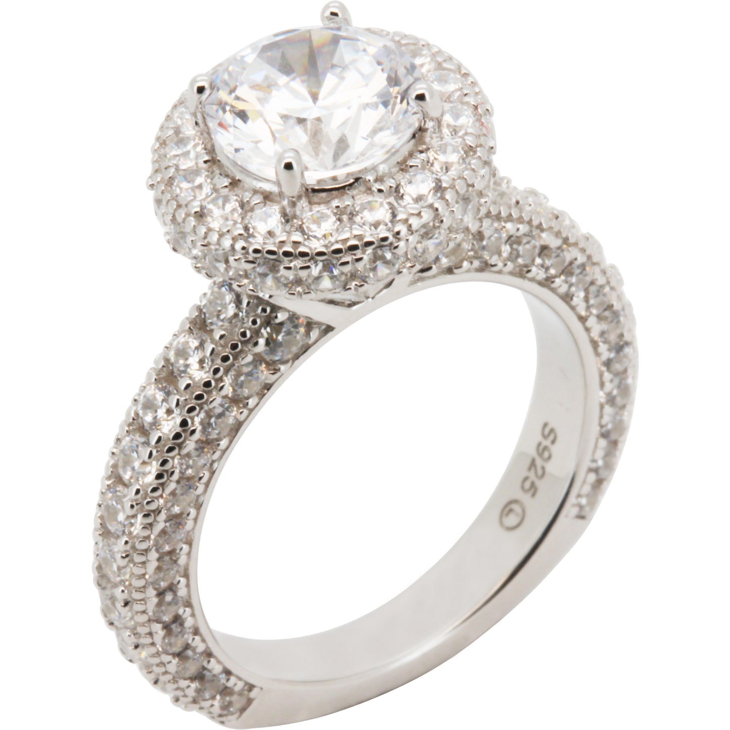 Circle Halo Eternity Engagement Ring Size 7