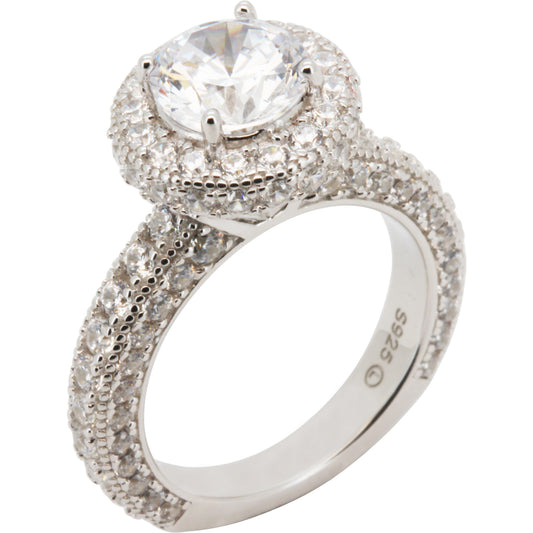 Circle Halo Eternity Engagement Ring Size 10