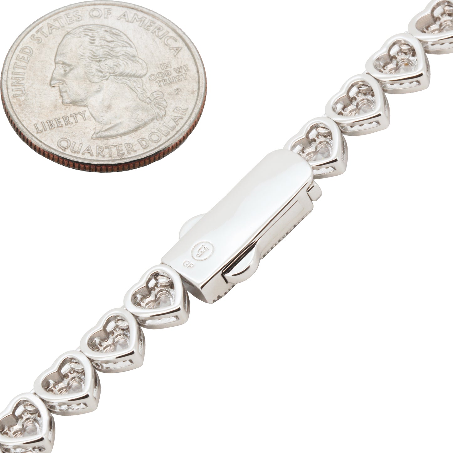 7mm Heart Tennis Bracelet 7"