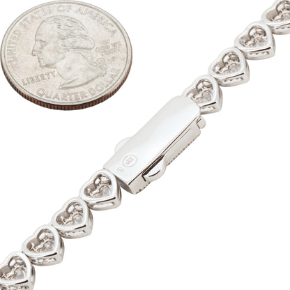 7mm Heart Tennis Bracelet 7"