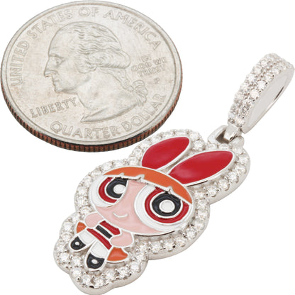 Moissanite Power Puff Girls Blossom Pendant