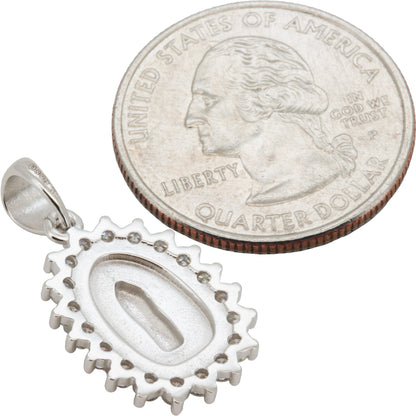 0.64ctw Moissanite Virgin Mary Pendant