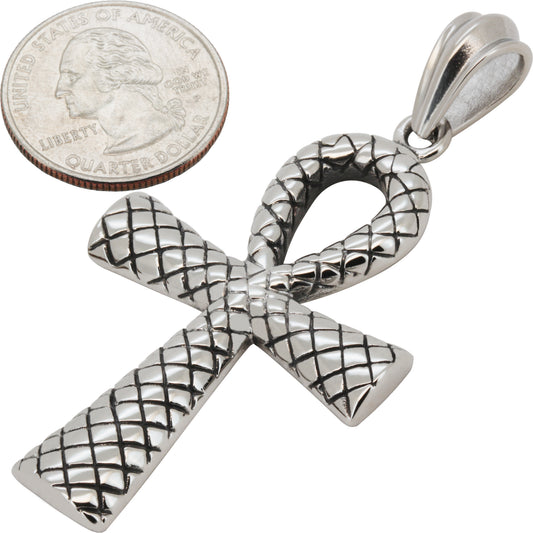 Quilted Ankh Cross Pendant