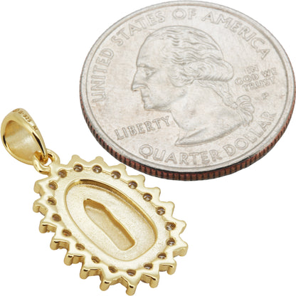 0.64ctw Moissanite Virgin Mary Pendant