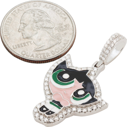 Moissanite Power Puff Girls Buttercup Pendant