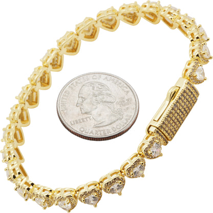 7mm Heart Tennis Bracelet 7"
