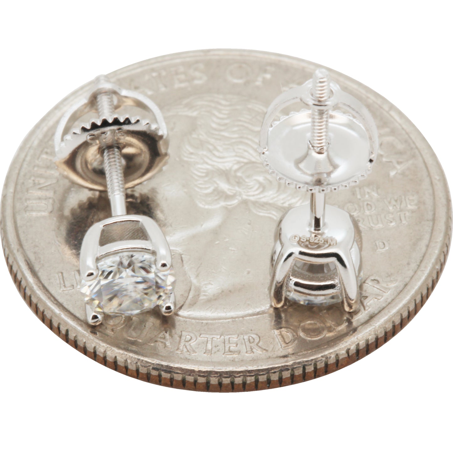 5mm 1ctw Moissanite Solitaire Studs