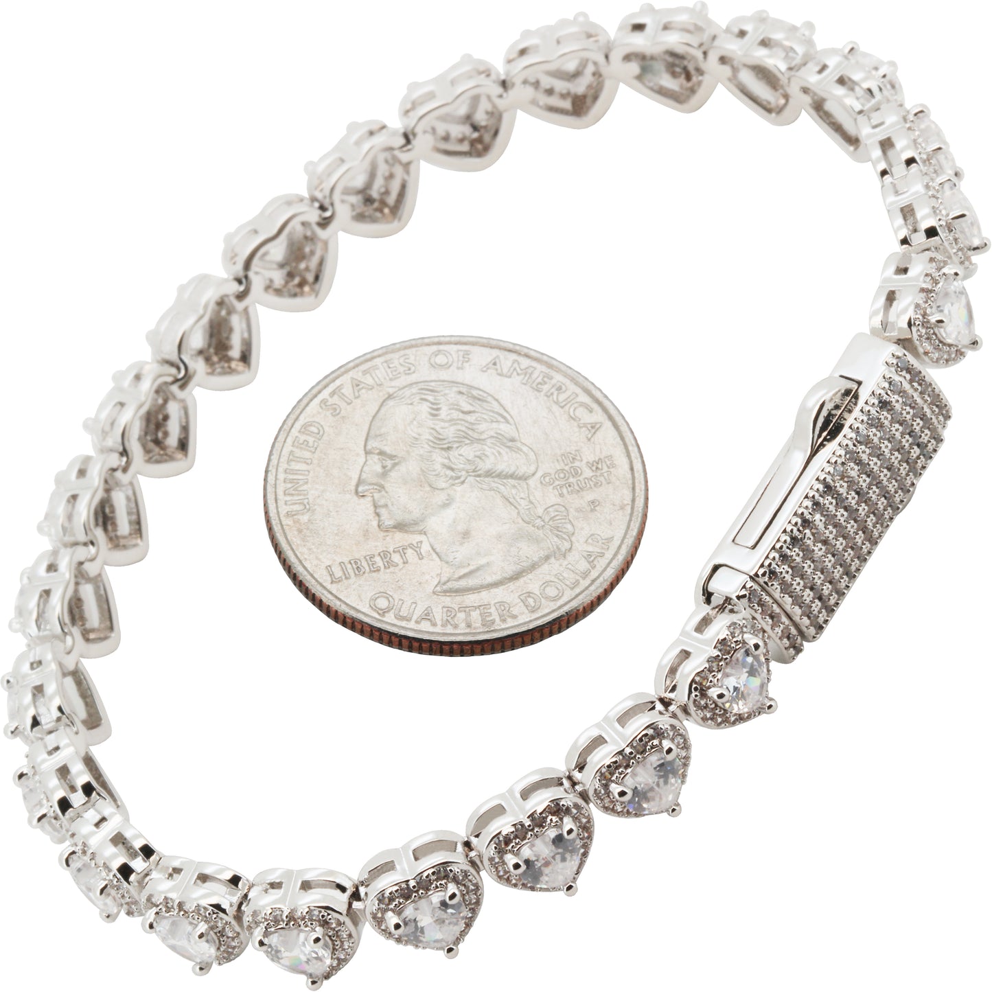 7mm Heart Tennis Bracelet 7"