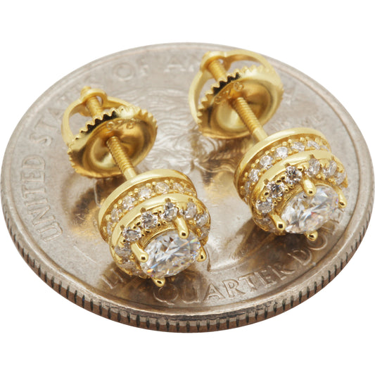 6.5mm 1ctw Moissanite Circle Halo Studs