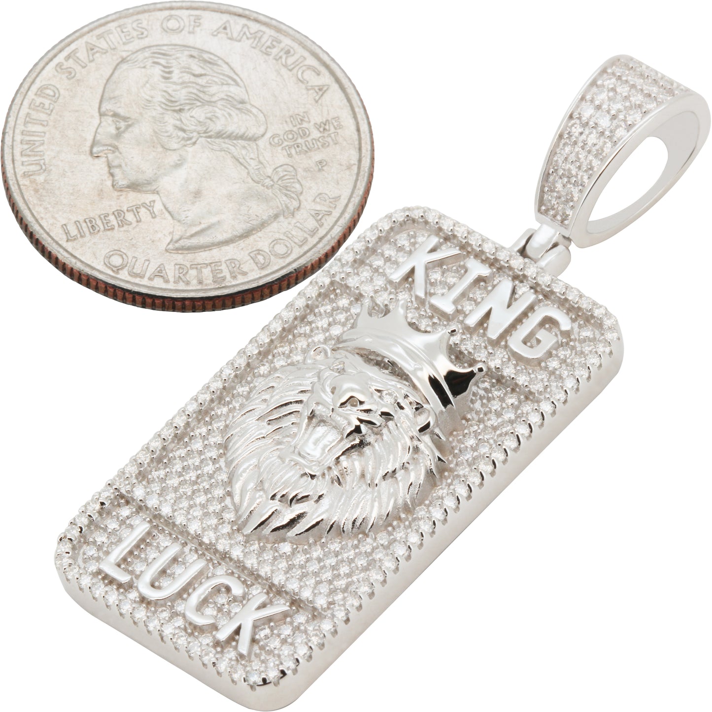 Moissanite King Luck Lion Dog Tag Pendant