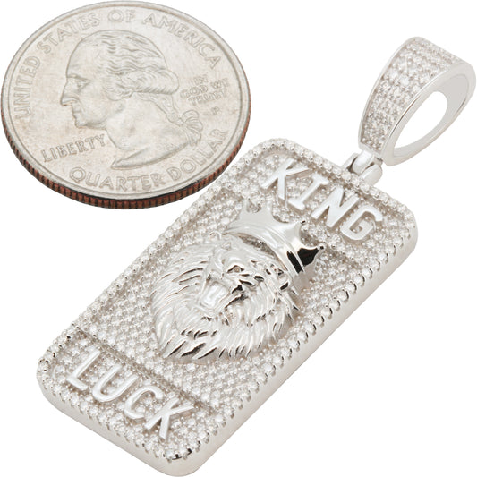 Moissanite King Luck Lion Dog Tag Pendant