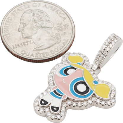 Moissanite Power Puff Girls Bubbles Pendant