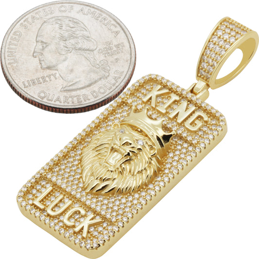 Moissanite King Luck Lion Dog Tag Pendant