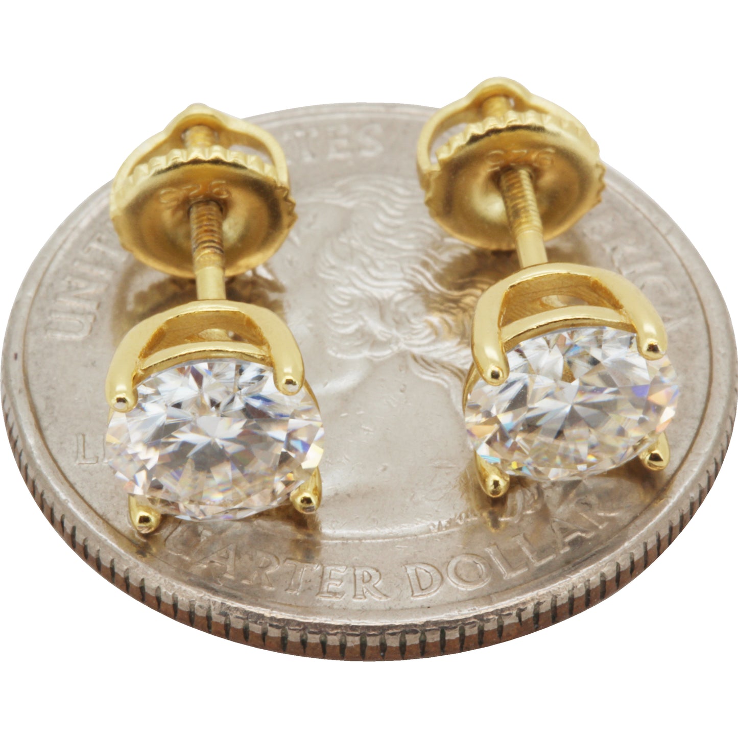 7mm 2.5ctw Moissanite Solitaire Studs