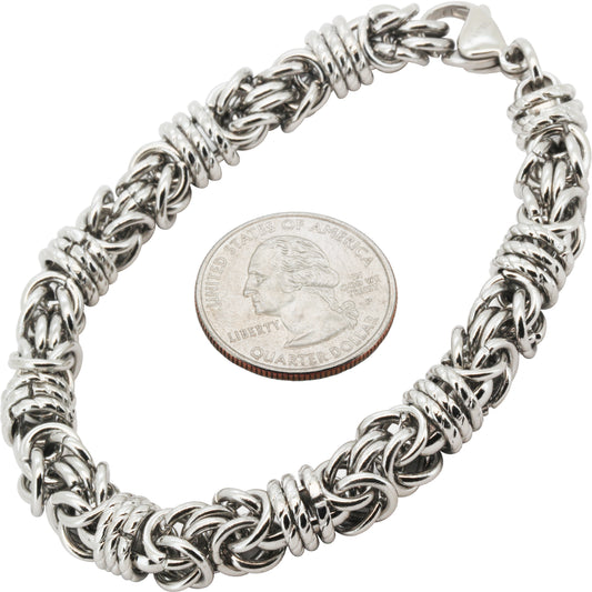8mm Round Byzantine Bracelet 8.5"