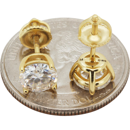 7mm 2.5ctw Moissanite Solitaire Studs