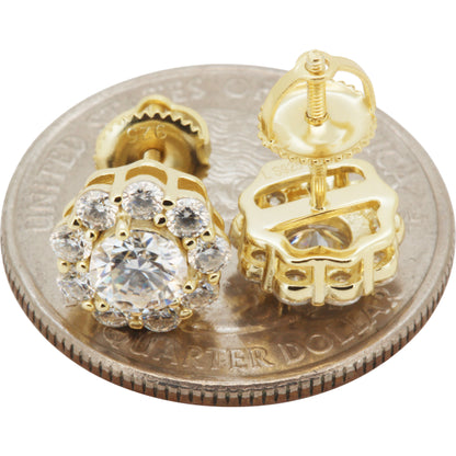 9mm Moissanite Circle Cluster Studs