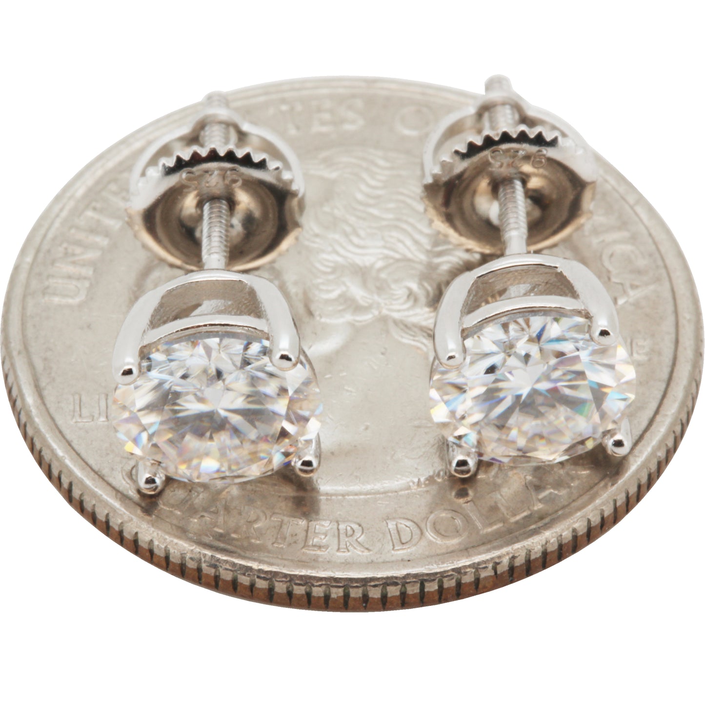 7mm 2.5ctw Moissanite Solitaire Studs