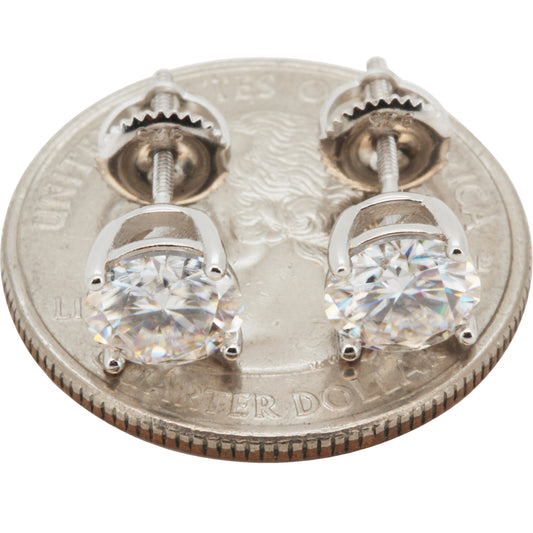 7mm 2.5ctw Moissanite Solitaire Studs