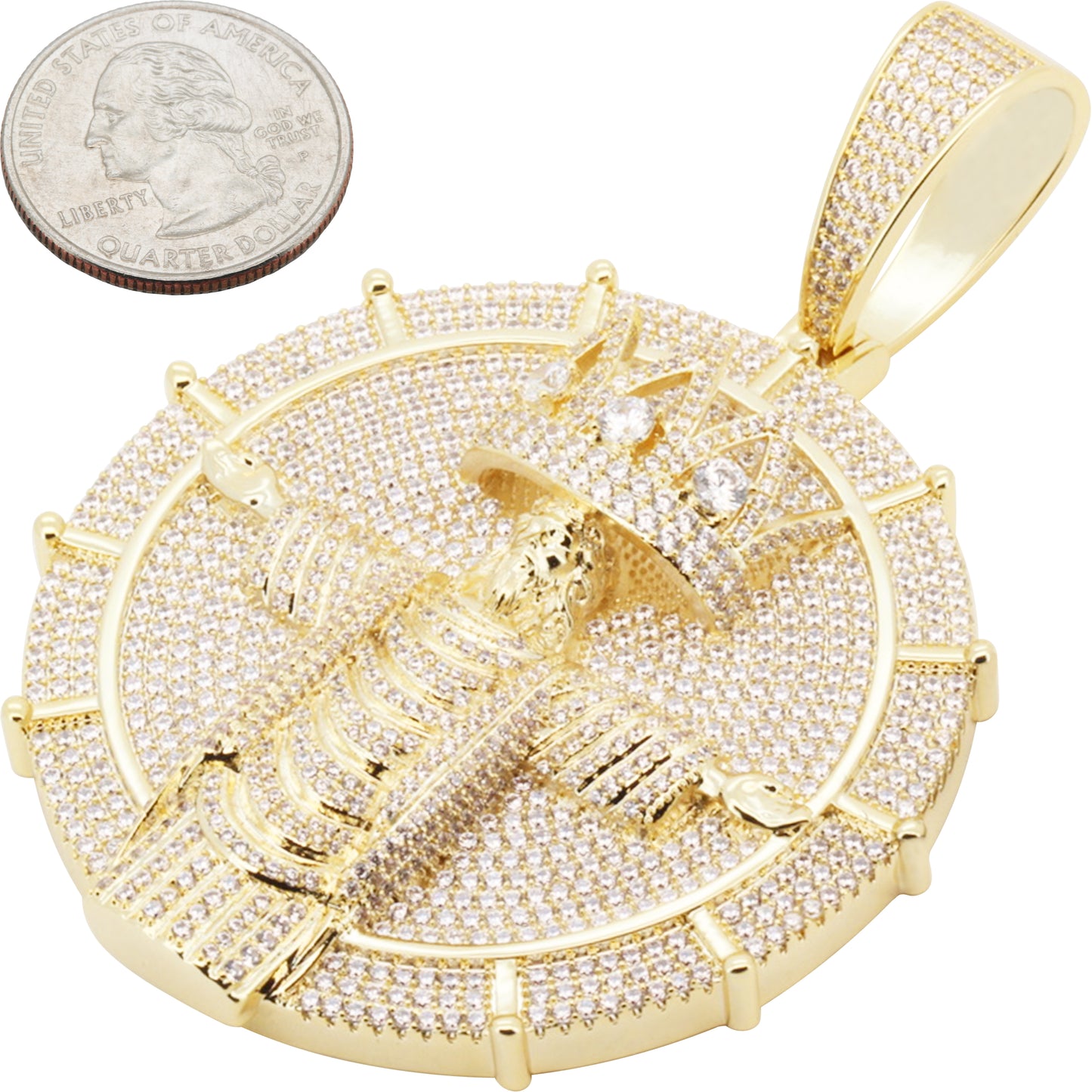 Cross Jesus Circle Pendant