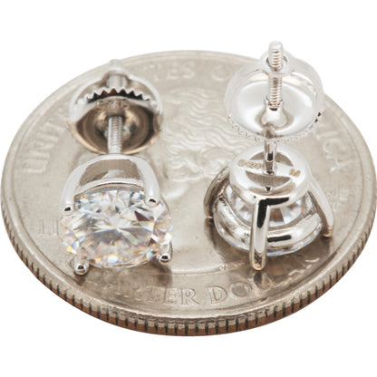 7mm 2.5ctw Moissanite Solitaire Studs