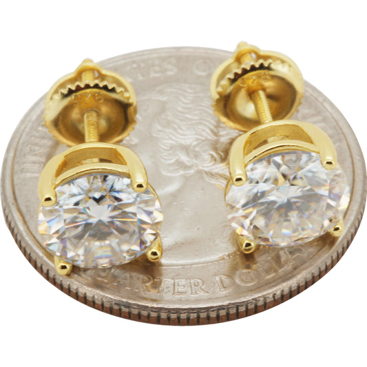 8mm 4ctw Moissanite Solitaire Studs