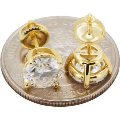 8mm 4ctw Moissanite Solitaire Studs