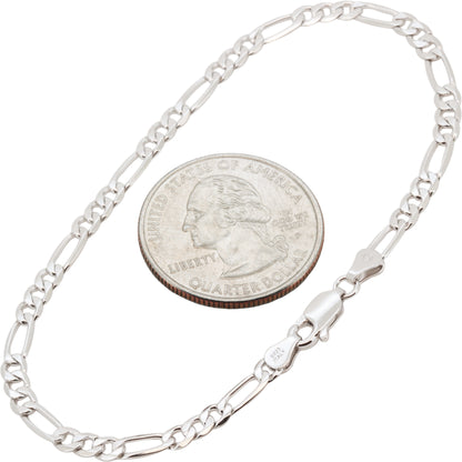 3mm Figaro Bracelet 7.5"