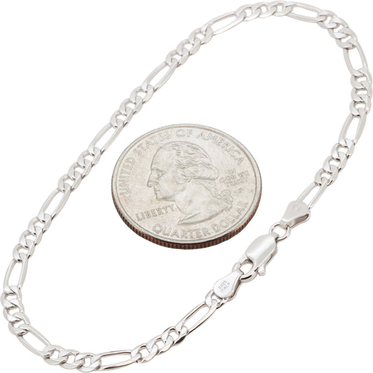 3mm Figaro Bracelet 7"