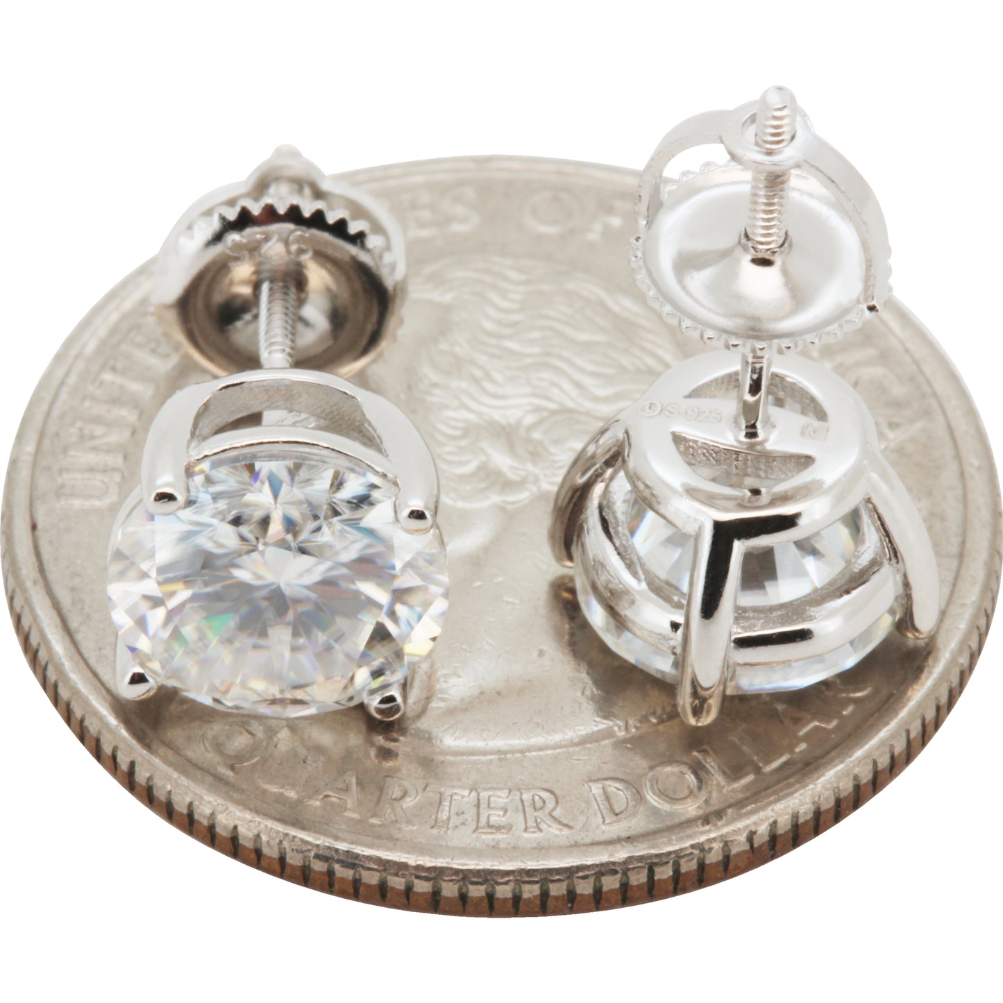8mm 4ctw Moissanite Solitaire Studs