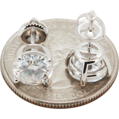8mm 4ctw Moissanite Solitaire Studs