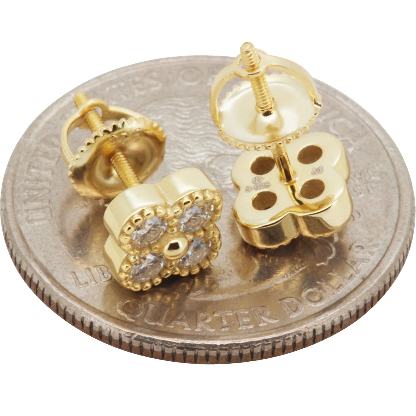 0.5ctw 6.5mm Moissanite Clover Studs