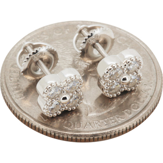0.5ctw 6.5mm Moissanite Clover Studs