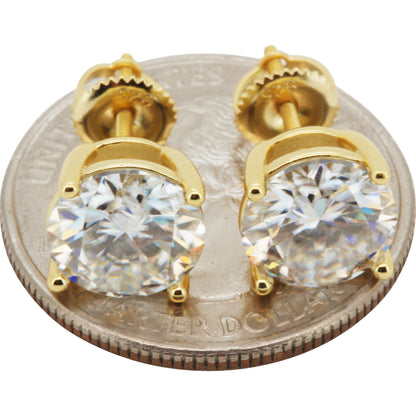 9mm 6ctw Moissanite Solitaire Studs