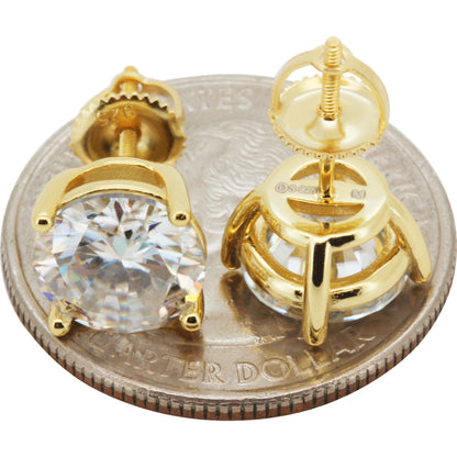 9mm 6ctw Moissanite Solitaire Studs