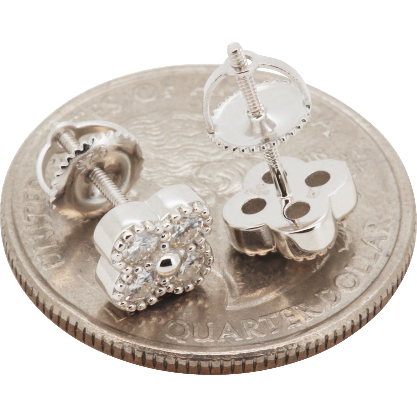 0.5ctw 6.5mm Moissanite Clover Studs
