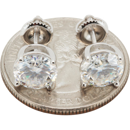 8mm 4ctw Moissanite Solitaire Studs