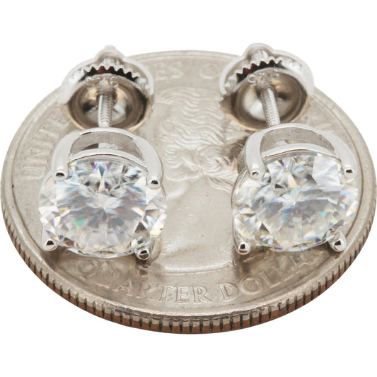 8mm 4ctw Moissanite Solitaire Studs