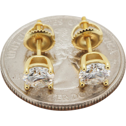 6mm 1.6ctw Moissanite Solitaire Studs