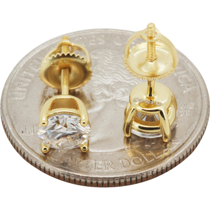 6mm 1.6ctw Moissanite Solitaire Studs