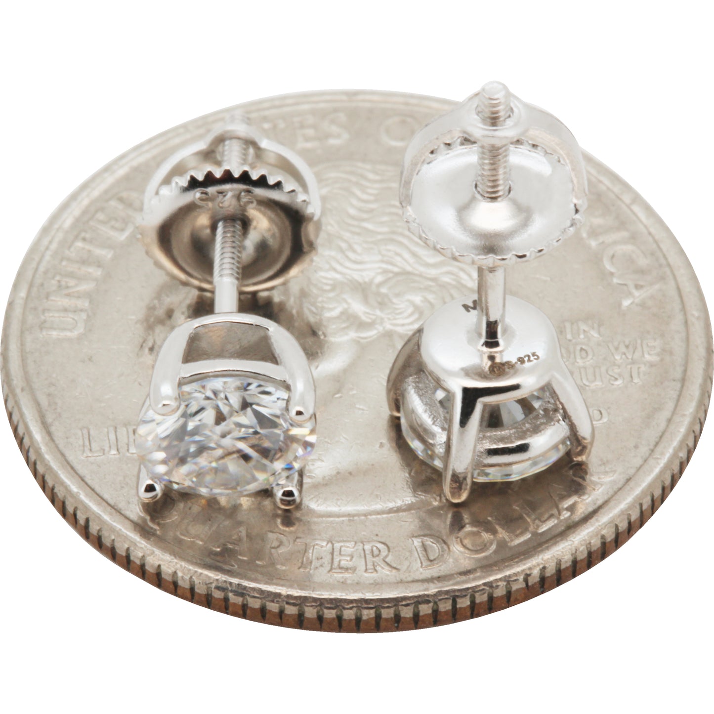 6mm 1.6ctw Moissanite Solitaire Studs
