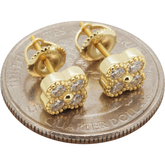 0.5ctw 6.5mm Moissanite Clover Studs