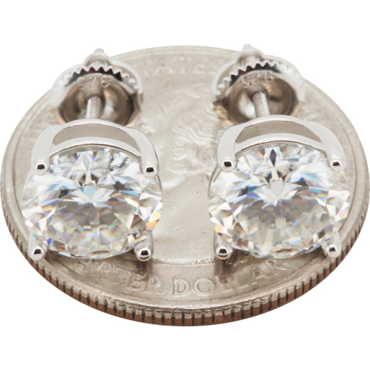 9mm 6ctw Moissanite Solitaire Studs