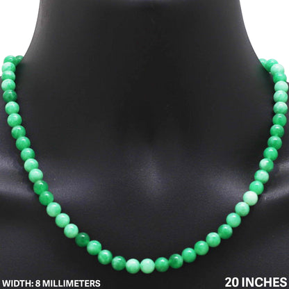 8mm Beaded Jade Necklace 20"