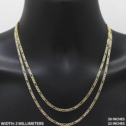3mm Figaro Chain 22"
