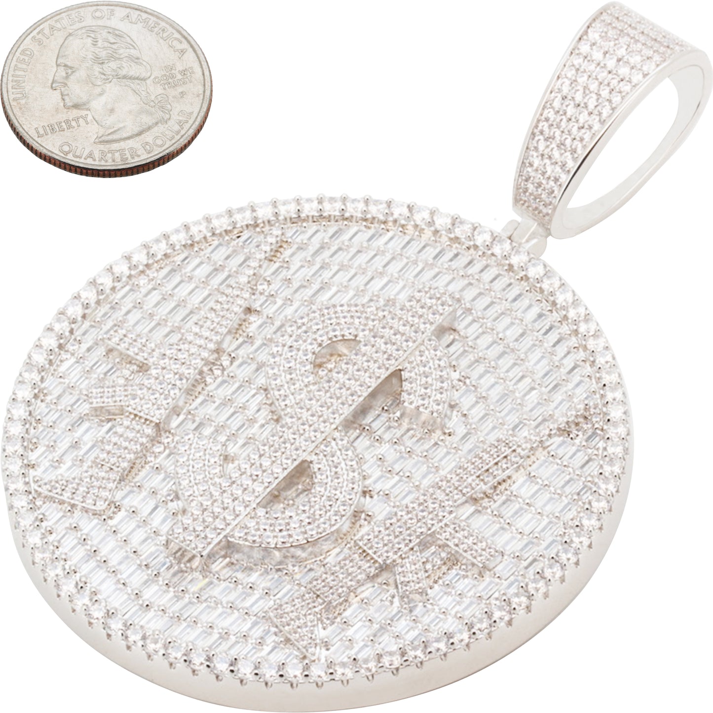 Money Gun Circle Pendant